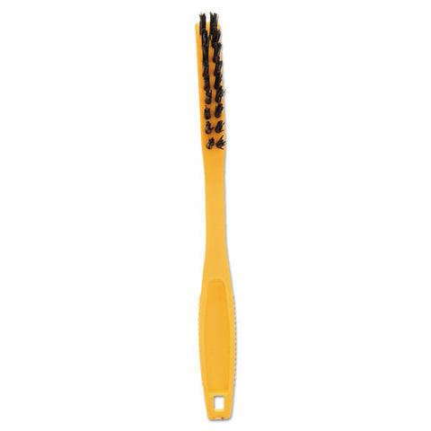 Synthetic-fill Tile And Grout Brush, 8 1-2" Long, Yellow Plastic Handle