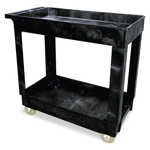Service-utility Cart, Two-shelf, 34.13w X 17.38d X 32.38h, Black