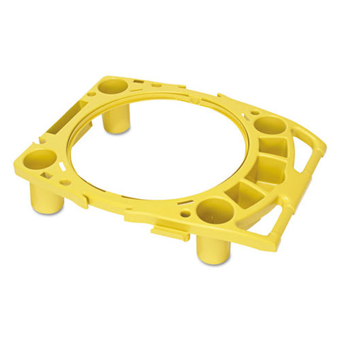 Standard Rim Caddy, 4-compartment, Fits 32.5" Dia Cans, 26.5w X 6.75h, Yellow