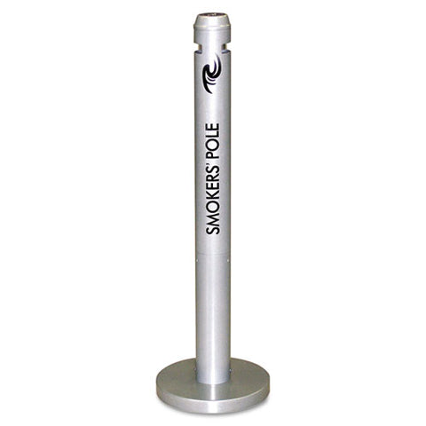 Smoker's Pole, Round, Steel, 0.9 Gal, Silver