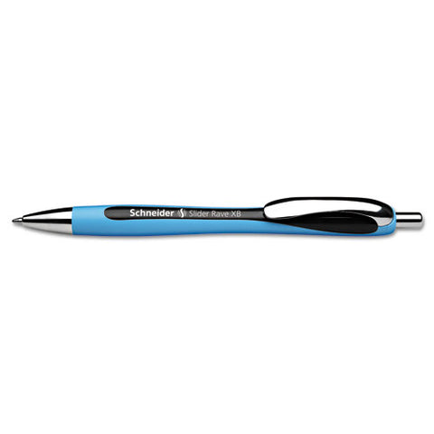 Rave Xb Retractable Ballpoint Pen, 1.4 Mm, Black Ink, Blue-black Barrel