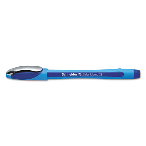 Slider Memo Xb Stick Ballpoint Pen, 1.4 Mm, Blue Ink, Blue Barrel, 10-box