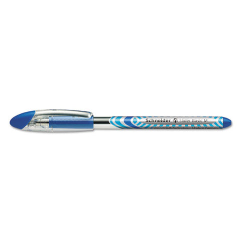 Slider Stick Ballpoint Pen, 0.8 Mm, Blue Ink, Blue-silver Barrel, 10-box