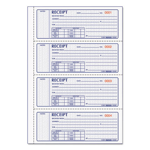 Money Receipt Book, 7 X 2 3-4, Carbonless Triplicate, 100 Sets