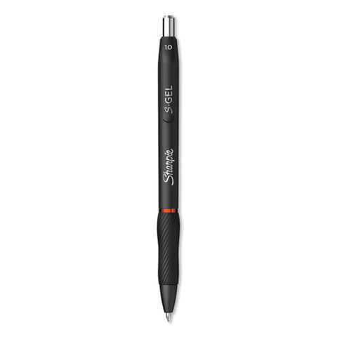 S-gel Retractable Gel Pen, Bold 1 Mm, Red Ink, Black Barrel, Dozen