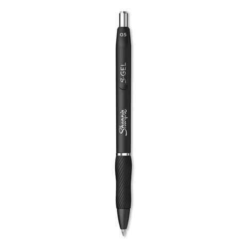 S-gel Retractable Gel Pen, Fine 0.5 Mm, Black Ink, Black Barrel, Dozen