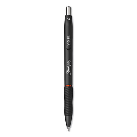 S-gel Retractable Gel Pen, Medium 0.7 Mm, Red Ink, Black Barrel, Dozen