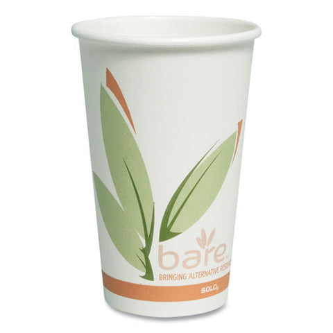 Bare By Solo Eco-forward Recycled Content Pcf Paper Hot Cups, 16 Oz, 1,000-ct