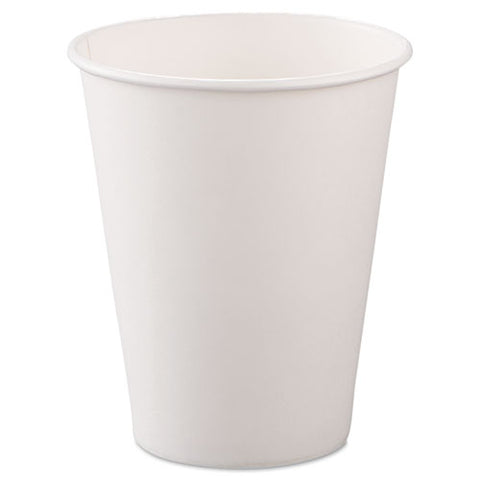 Single-sided Poly Paper Hot Cups, 8oz, White, 50-bag, 20 Bags-carton