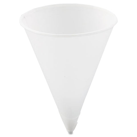 Cone Water Cups, Paper, 4oz, Rolled Rim, White, 200-bag, 25 Bags-carton