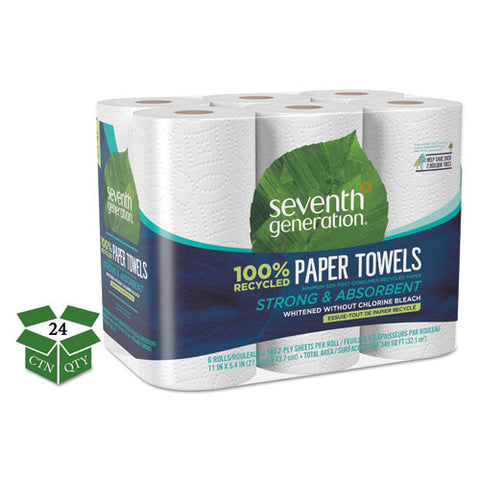 100% Recycled Paper Kitchen Towel Rolls, 2-ply, 11 X 5.4 Sheets, 140 Sheets-rl, 24 Rl-ct