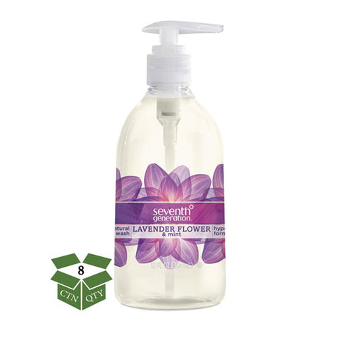 Natural Hand Wash, Lavender Flower And Mint, 12 Oz Pump Bottle, 8-carton