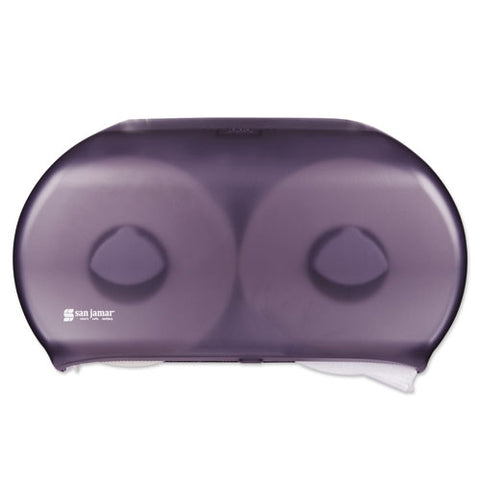 Twin 9" Jumbo Tissue Dispenser, 19 X 5 1-4 X 12, Transparent Black Pearl
