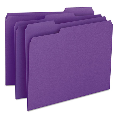 Colored File Folders, 1-3-cut Tabs, Letter Size, Purple, 100-box