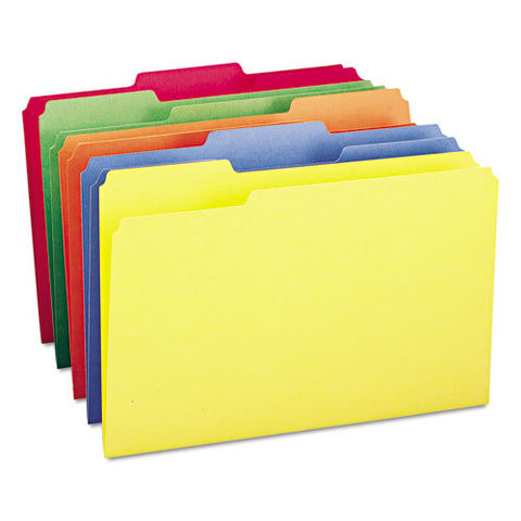 Colored File Folders, 1-3-cut Tabs, Legal Size, Assorted, 100-box