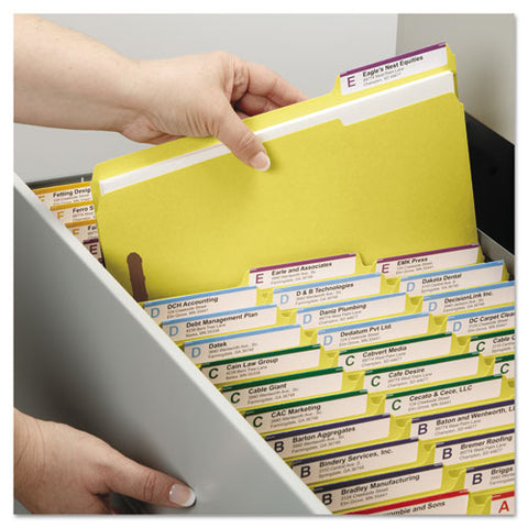 Top Tab Colored 2-fastener Folders, 1-3-cut Tabs, Legal Size, Yellow, 50-box