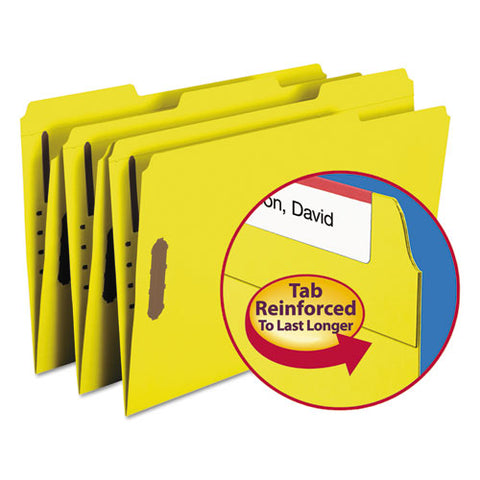 Top Tab Colored 2-fastener Folders, 1-3-cut Tabs, Legal Size, Yellow, 50-box
