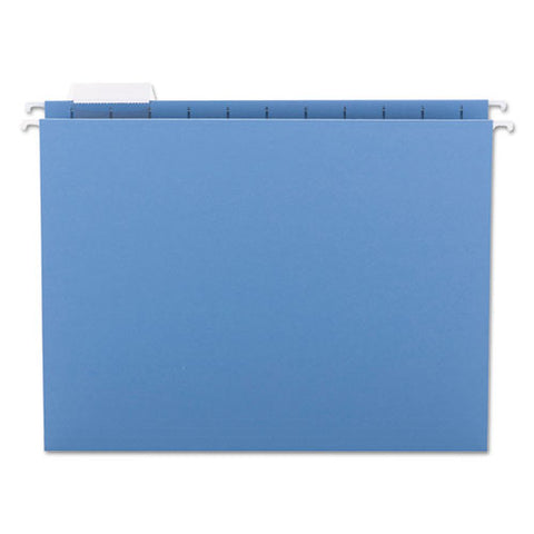 Colored Hanging File Folders, Letter Size, 1-5-cut Tab, Blue, 25-box