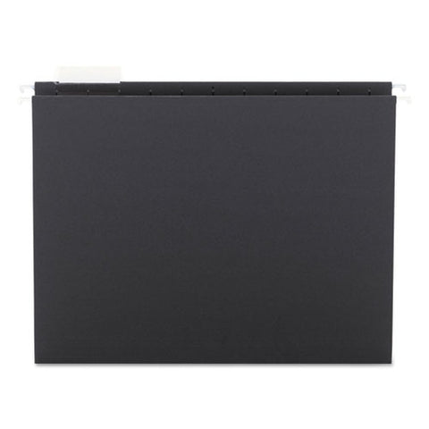 Colored Hanging File Folders, Letter Size, 1-5-cut Tab, Black, 25-box
