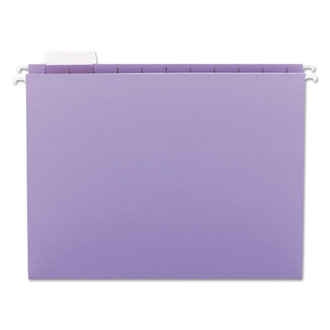 Colored Hanging File Folders, Letter Size, 1-5-cut Tab, Lavender, 25-box