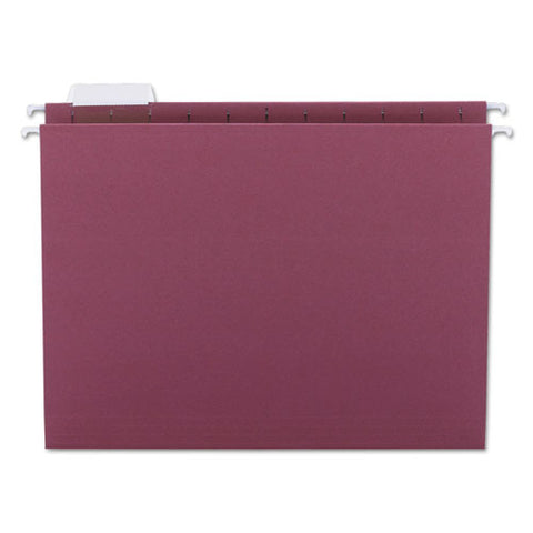Colored Hanging File Folders, Letter Size, 1-5-cut Tab, Maroon, 25-box