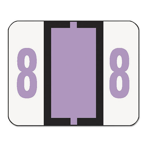Numerical End Tab File Folder Labels, 8, 1 X 1.25, White, 500-roll