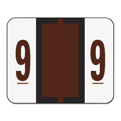 Numerical End Tab File Folder Labels, 9, 1 X 1.25, White, 500-roll