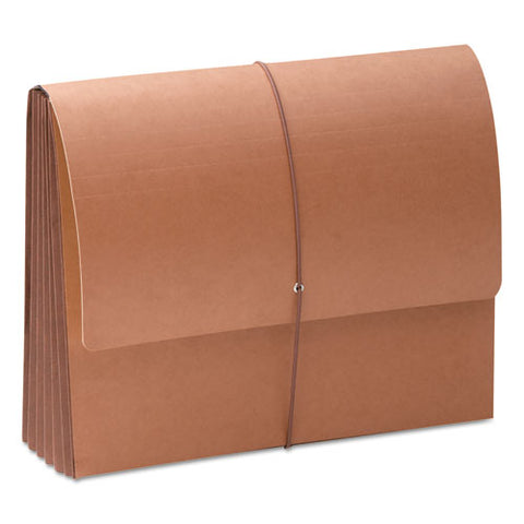 Tuff Expanding Wallets W- Elastic Cord, 5.25" Expansion, 1 Section, Letter Size, Redrope