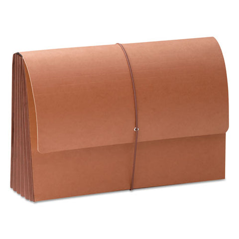 Tuff Expanding Wallets W- Elastic Cord, 5.25" Expansion, 1 Section, Legal Size, Redrope