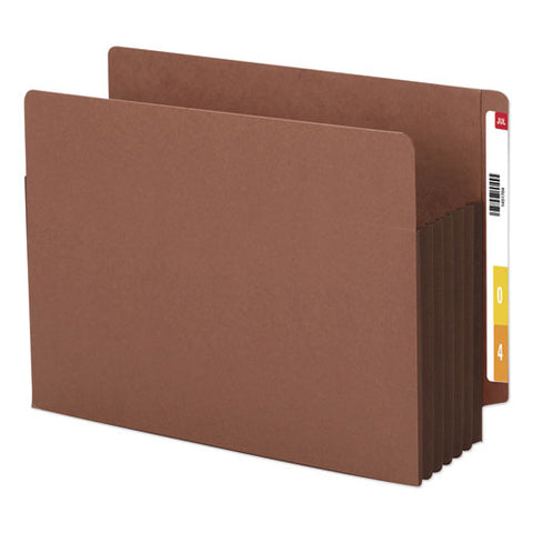Redrope Drop-front End Tab File Pockets W- Fully Lined Colored Gussets, 5.25" Exp, Letter Size, Redrope-dark Brown, 10-box