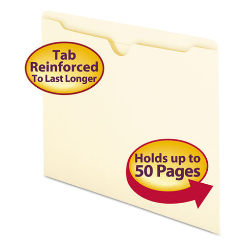 Manila File Jackets, 2-ply Straight Tab, Letter Size, Manila, 100-box