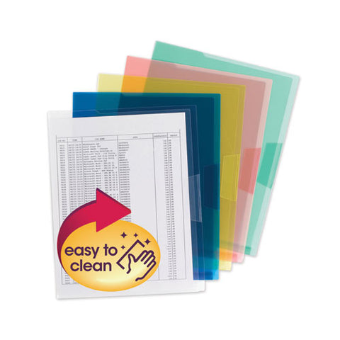 Organized Up Translucent Poly Project Jacket, Letter Size, Assorted Colors, 5-pack