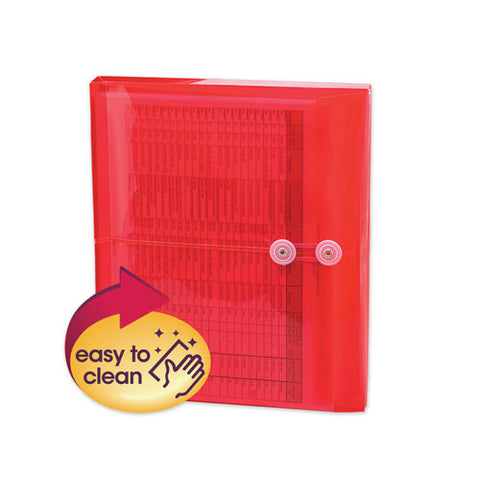 Poly String And Button Interoffice Envelopes, String And Button Closure, 9.75 X 11.63, Transparent Red, 5-pack