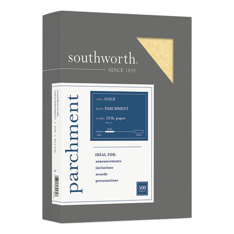 Parchment Specialty Paper, 24 Lb, 8.5 X 11, Gold, 500-ream
