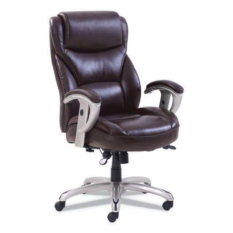 Emerson Big And Tall Task Chair, Supports Up To 400 Lbs., Brown Seat-brown Back, Silver Base