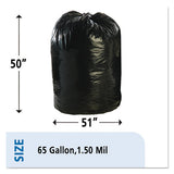 Total Recycled Content Plastic Trash Bags, 65 Gal, 1.5 Mil, 50" X 51", Brown-black, 100-carton