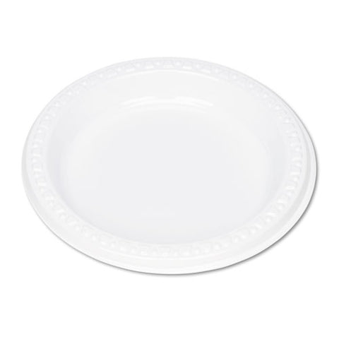 Plastic Dinnerware, Plates, 6" Dia, White, 125-pack