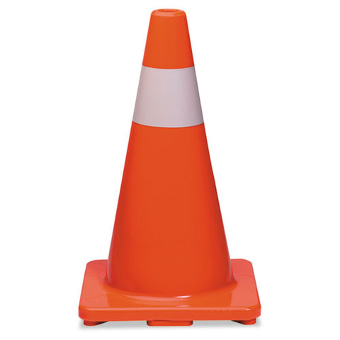 Traffic Cone, 18h X 10w X 10d, Orange-silver