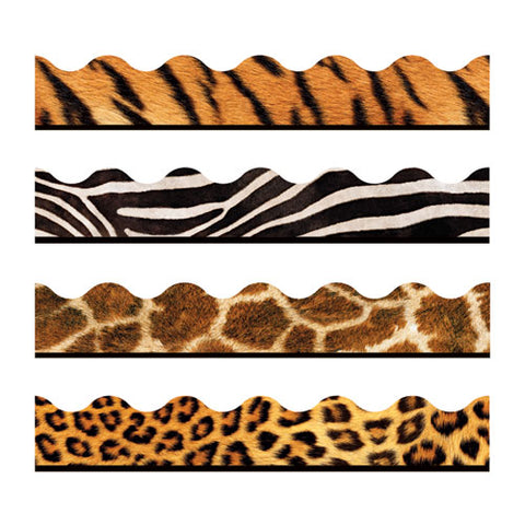 Terrific Trimmers Print Board Trim, 2 1-4" X 156 Ft, Animal Prints, Assorted