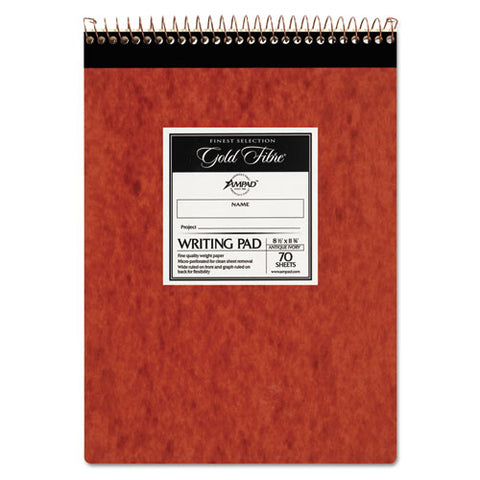 Gold Fibre Retro Wirebound Writing Pads, 1 Subject, Wide-legal Rule, Red Cover, 8.5 X 11.75, 70 Sheets