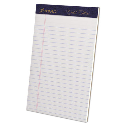 Gold Fibre Writing Pads, Narrow Rule, 5 X 8, White, 50 Sheets, 4-pack