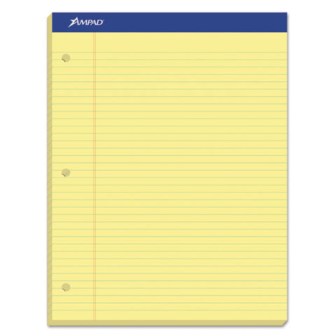 Double Sheet Pads, Medium-college Rule, 8.5 X 11.75, Canary, 100 Sheets