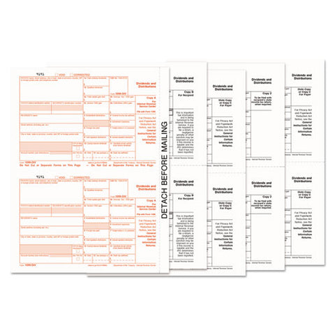 1099-div Tax Forms, 5-part, 5 1-2 X 8, Inkjet-laser, 24 1099s And 1 1096