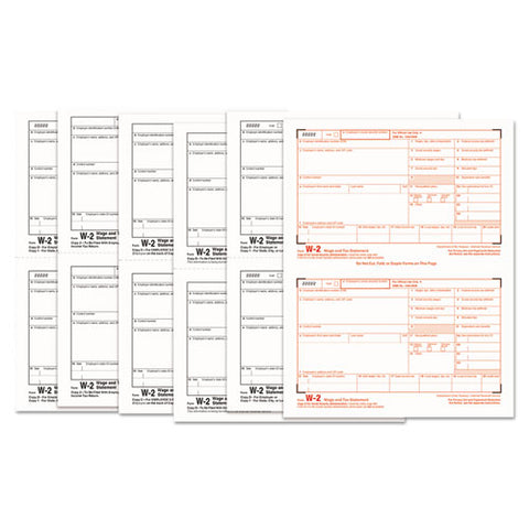 W-2 Tax Forms, 6-part, 5.5 X 8.5, Inkjet-laser, 50 W-2s And 1 W-3