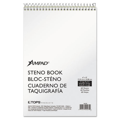 Steno Books, Gregg Rule, Tan Cover, 6 X 9, 60 Green Tint Sheets