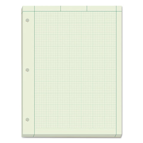 Engineering Computation Pads, 5 Sq-in Quadrille Rule, 8.5 X 11, Green Tint, 200 Sheets