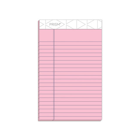 Prism + Writing Pads, Narrow Rule, 5 X 8, Pastel Pink, 50 Sheets, 12-pack