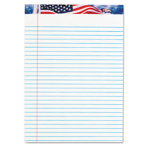 American Pride Writing Pad, Wide-legal Rule, 8.5 X 11.75, White, 50 Sheets, 12-pack