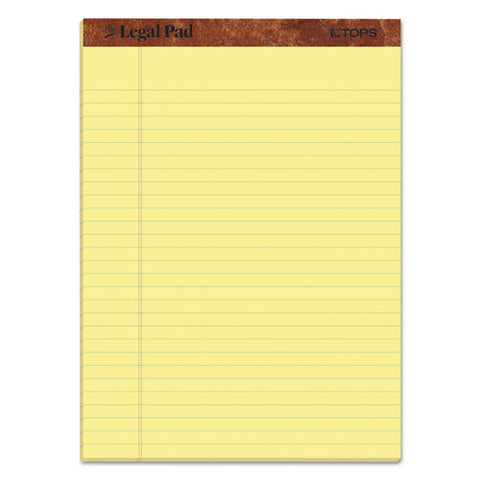 "the Legal Pad" Perforated Pads, Wide-legal Rule, 8.5 X 11, Canary, 50 Sheets, 3-pack