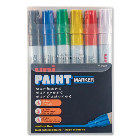 Permanent Marker, Medium Bullet Tip, Assorted Colors, 12-set